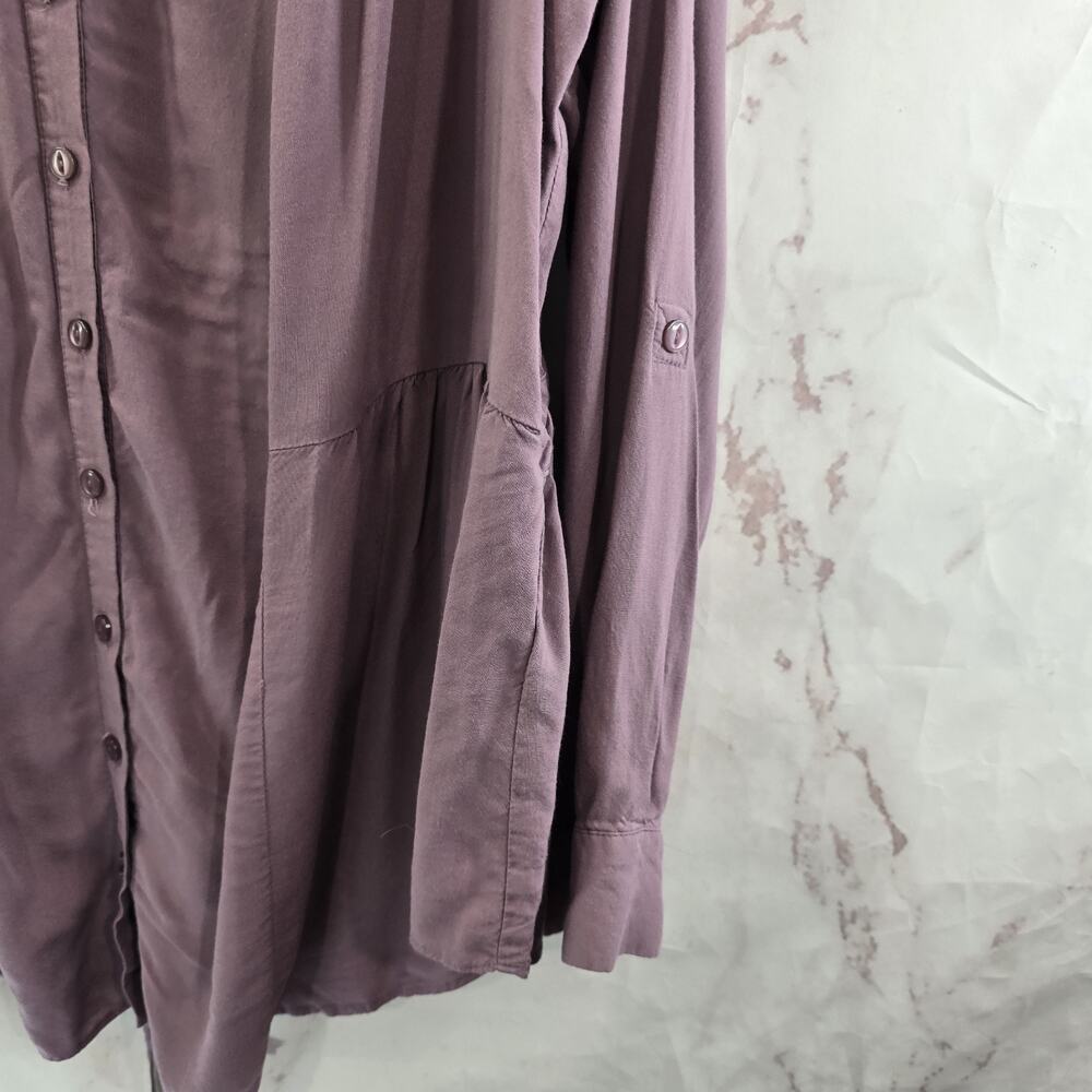 ModCloth Shirt Womens 2X Purple Muave Button Up Blouse Tie Back Mod Cloth - Picture 4 of 10